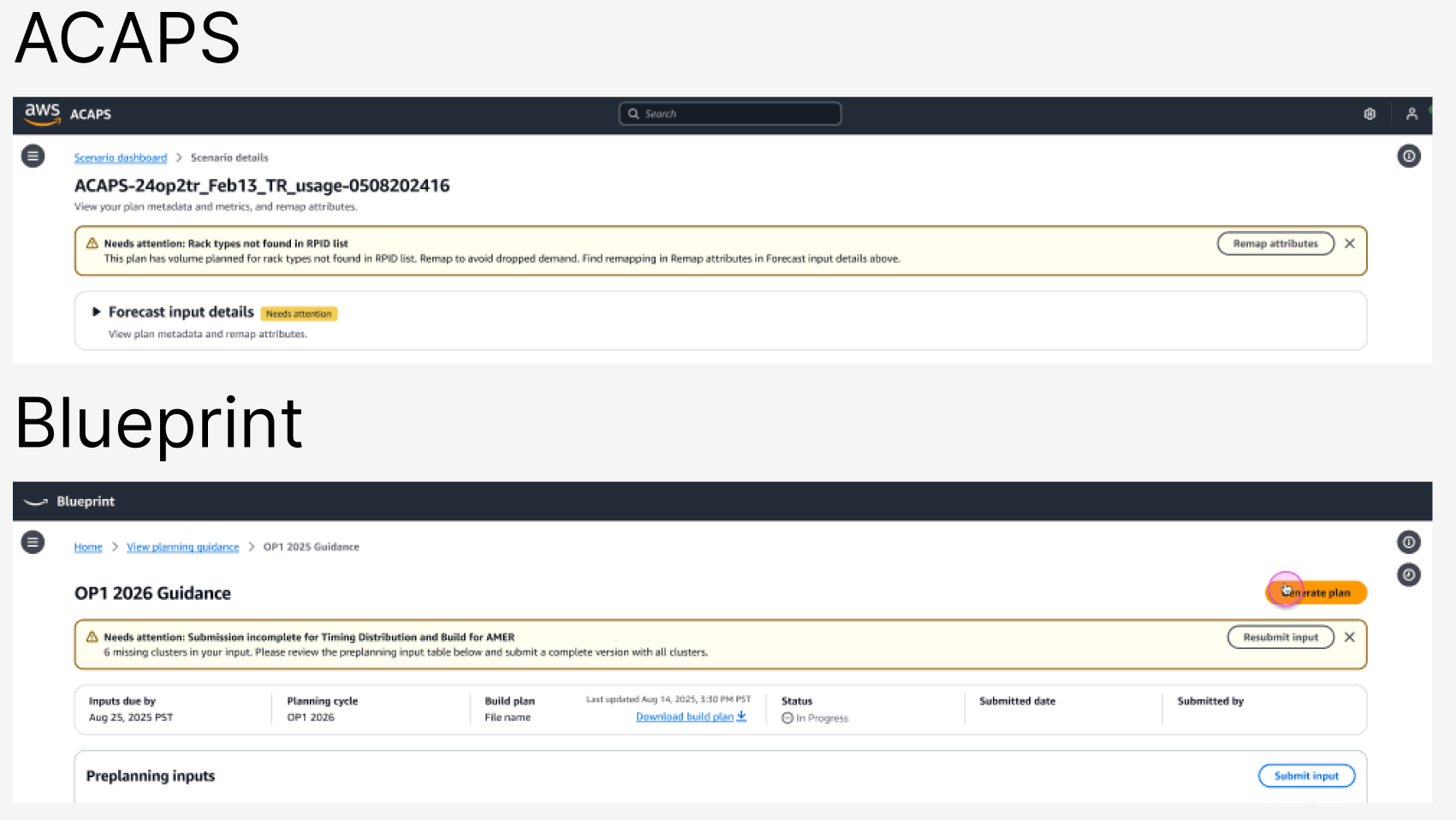 Alert banner primitive applied in another AWS Fintech product