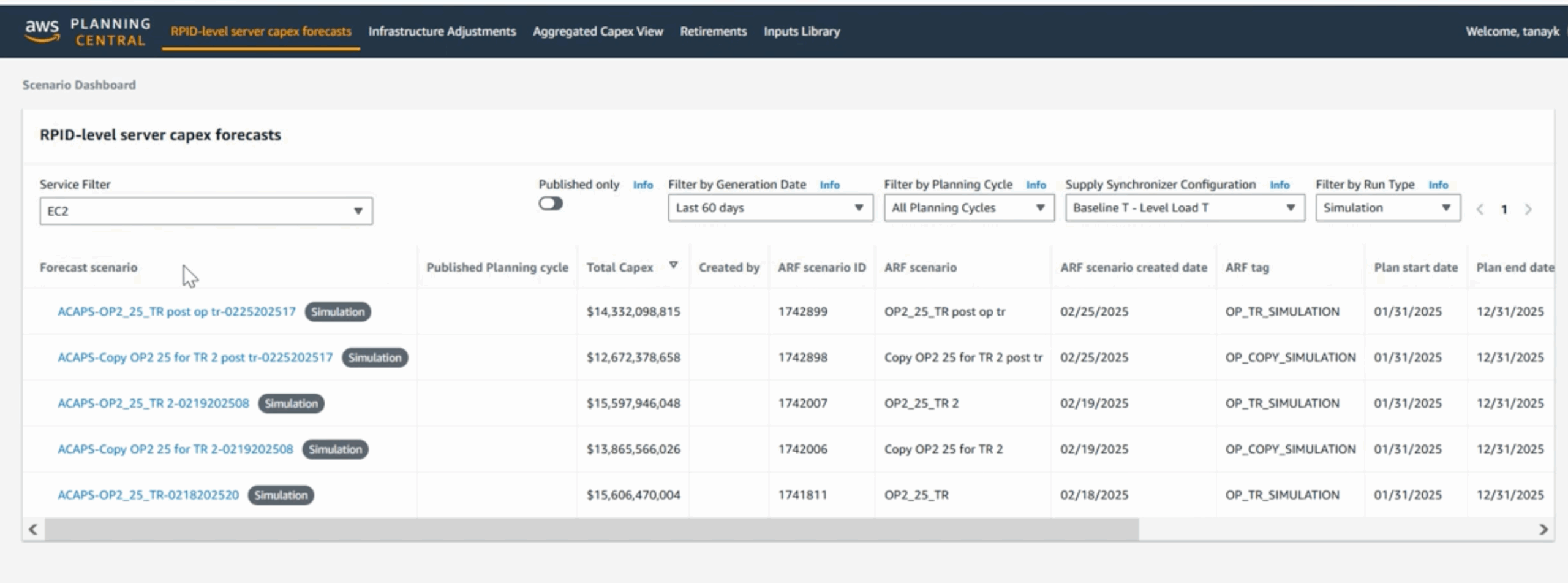 Previous ACAPS interface, before redesign