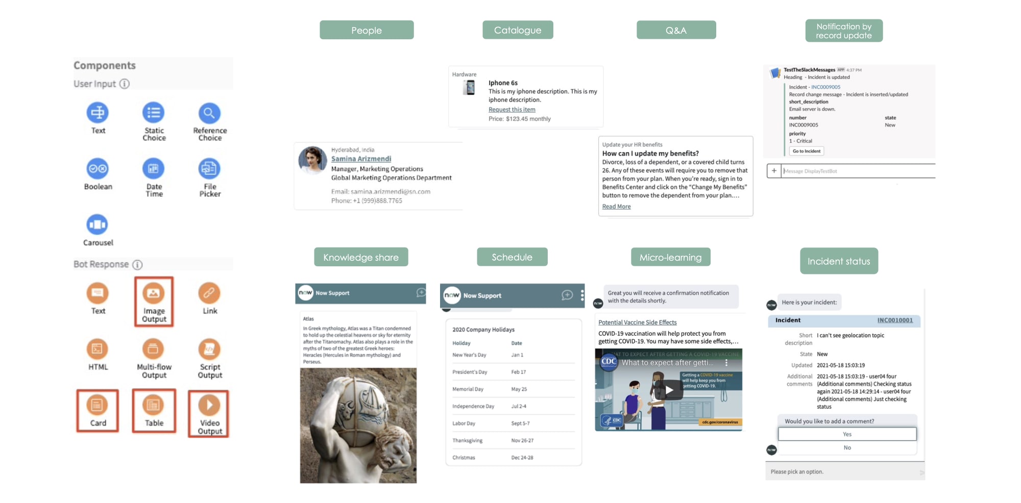 Existing Virtual Agent card layouts